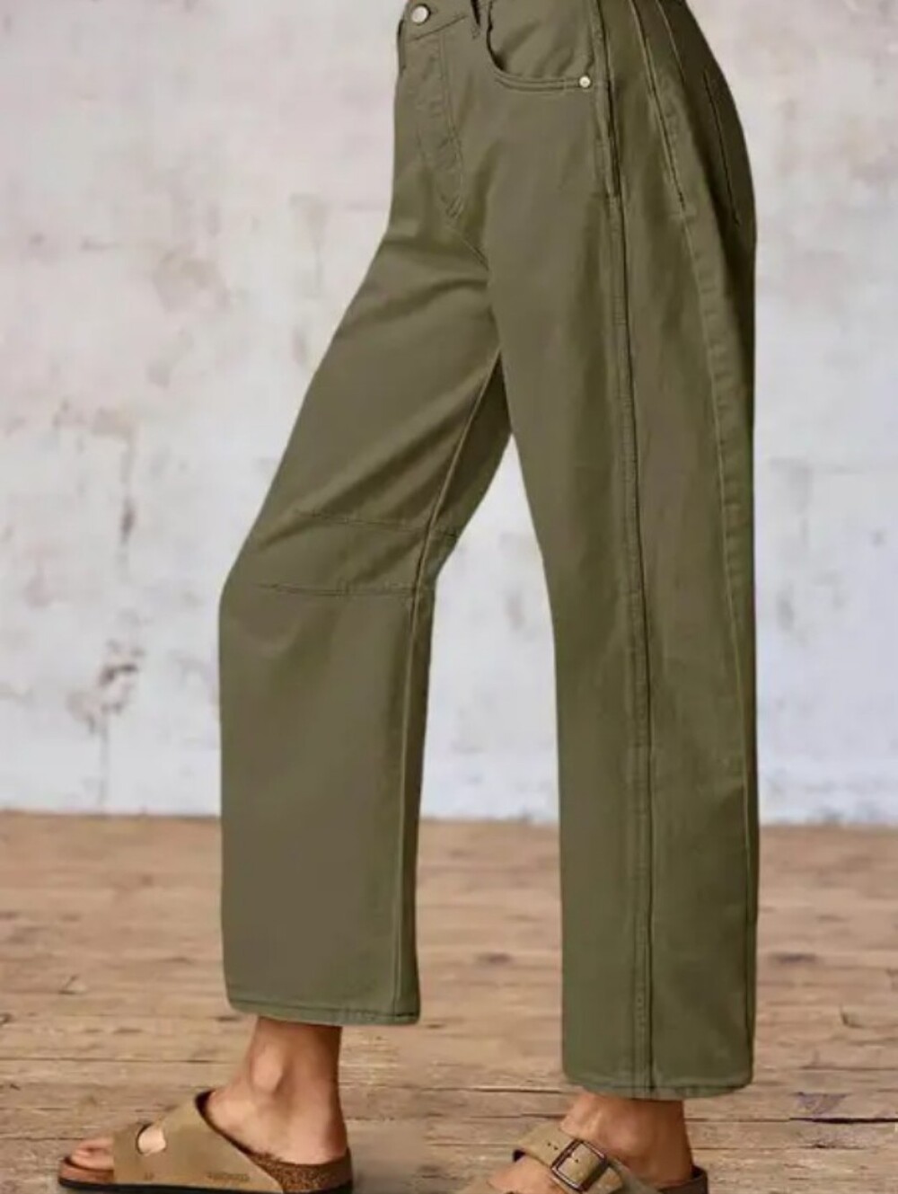 Flamingals Stitch Detail Straight Leg Crop Pants NWT Women's Large - Picture 2 of 13